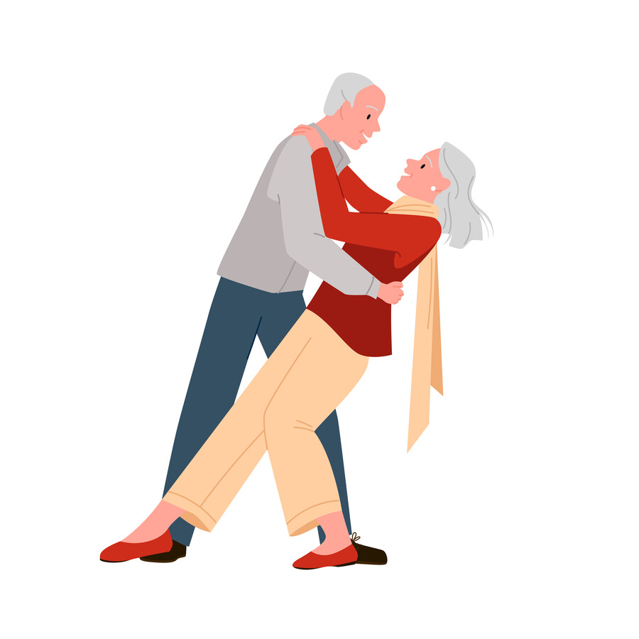 older couple dancing